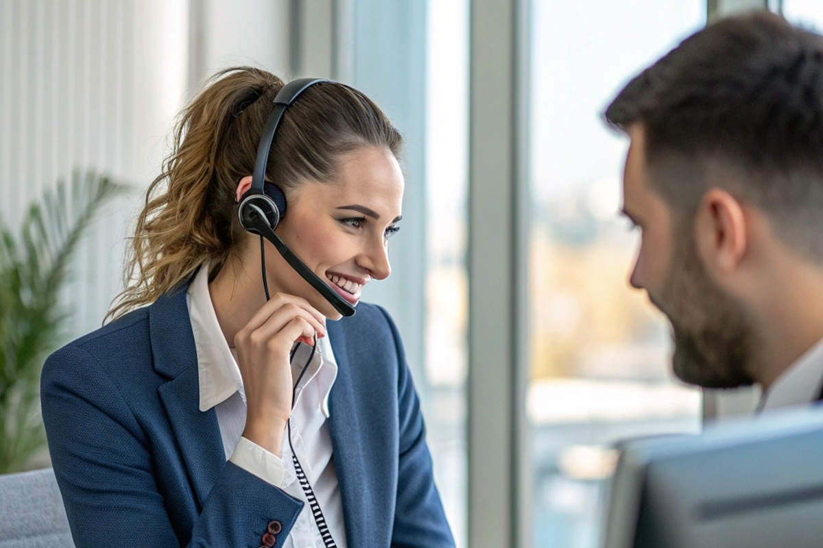 Une opératrice du service client