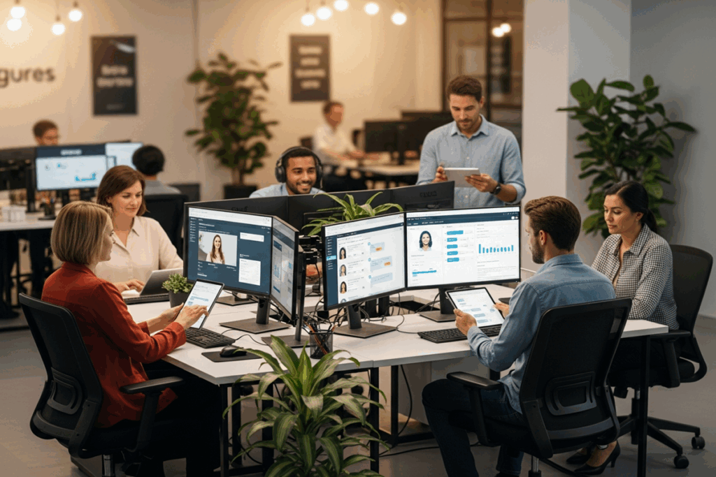 Une équipe de gestion de la relation client