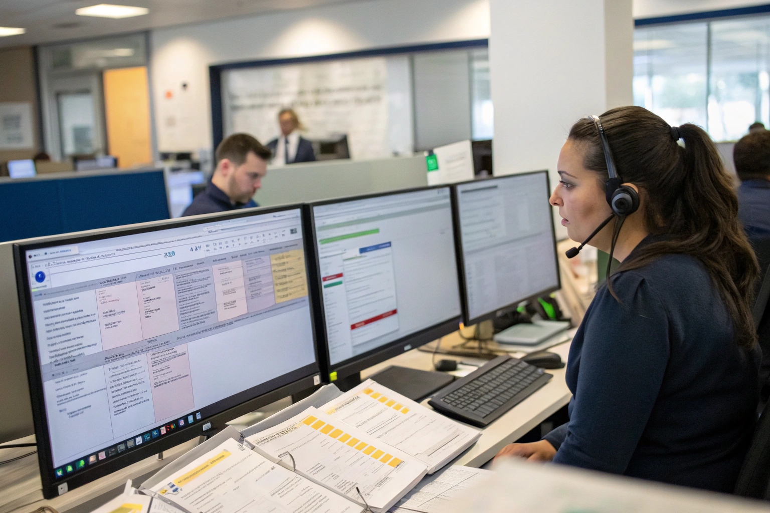 Professionnels assurant un suivi des demandes clients