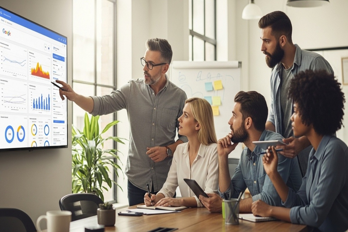 Réunion d’équipe sur les scores SEO