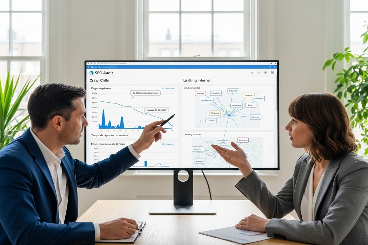Consultants analysant des liens internes