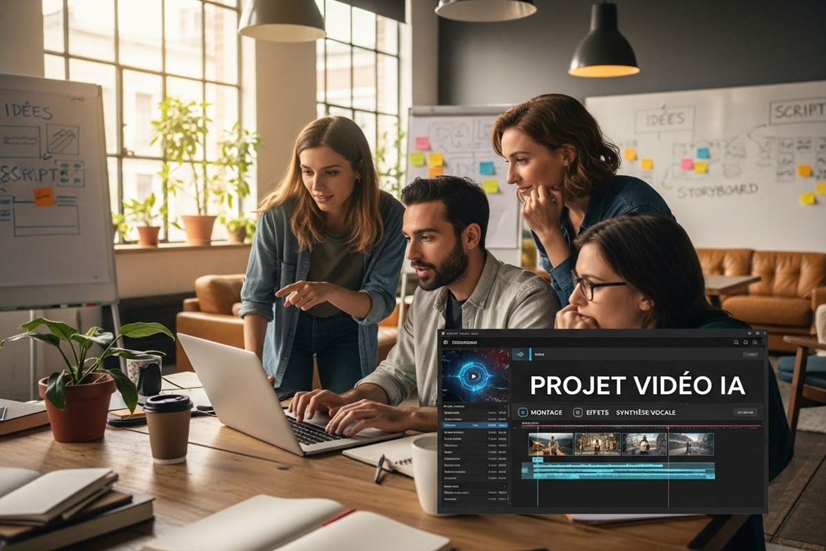 Équipe produisant des contenus multimédias