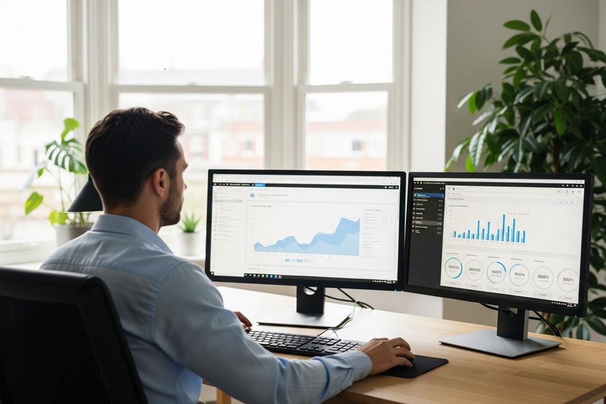 Consultant en développement web analysant des métriques